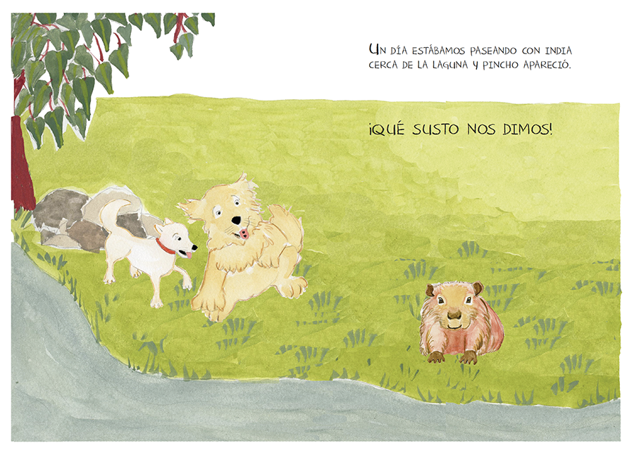 página doble del libro, Qué susto nos dimos