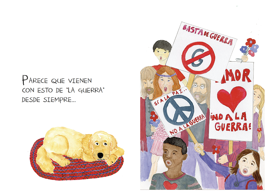 página doble del libro, Parece que vienen con esto de la guerra hace tiempo