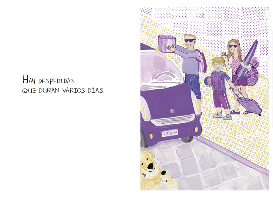 página doble del libro, Hay despedidas que duran varios días.