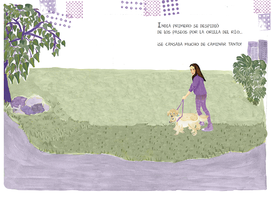 página doble del libro, India primero se despidió de los paseos.