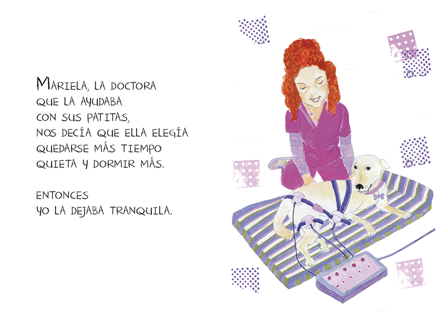 página doble del libro, Mariela, la doctora...